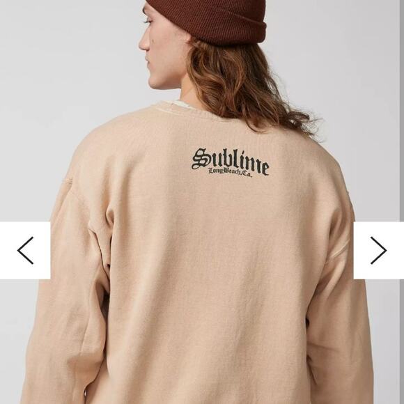 Urban outfitters Sublime Skull Long Beach Crew Neck Sweatshirt sz small New - Picture 3 of 12